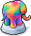 Regenbogenelefant-Statue
