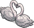 Schwan-Skulptur Liebesschloss