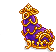 Mit Gold verzierte Aubergine