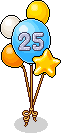 Bunte 25-Ballons