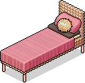 Pinkes Rattanbett