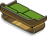 Grünes Goldmode-Sofa