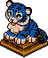 Blauer putziger Tiger