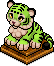 Hellgrüner putziger Tiger