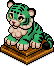 Grüner putziger Tiger