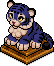 Dunkelblauer putziger Tiger