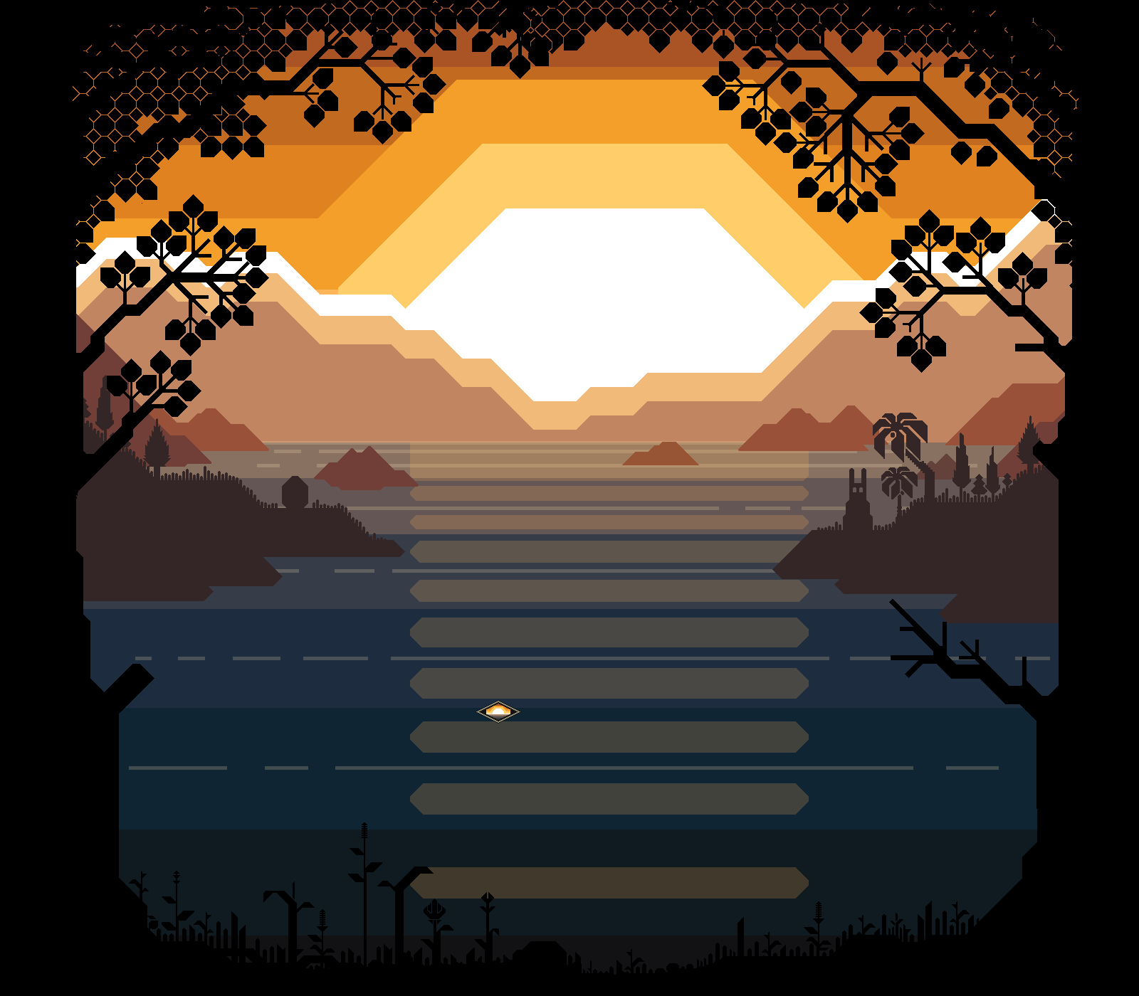 Pixel Sonnenuntergang
